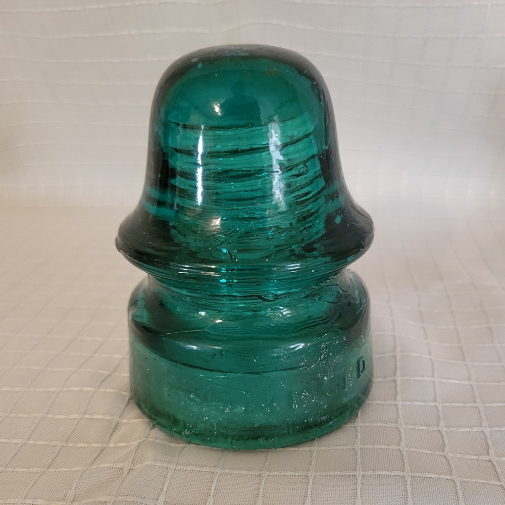 Vintage Hemingray No 36 Aqua Glass Insulator Beehive Industrial Decor Teal Blue